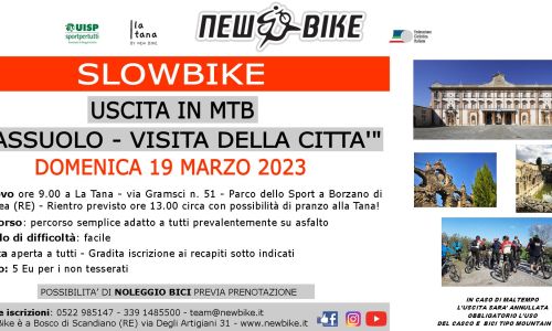 Slowbike uscita in mtb aperta a tutti organizzata da New Bike per domenica 19 marzo 2023