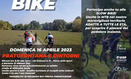 Slowbike uscita in mountain bike aperta a tutti domenica 16 aprile 2023 organizzata da New Bike