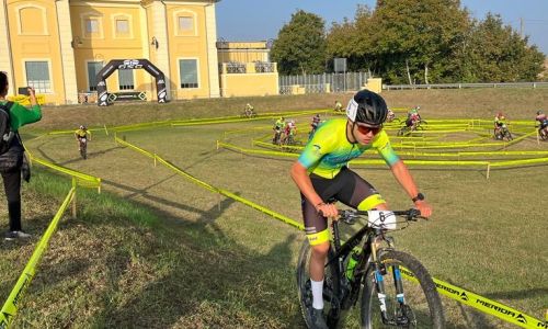 Filippo Bigi in gara al Trofeo Modenese di ciclocross e mtb 2023 di Sorbolo (PR)