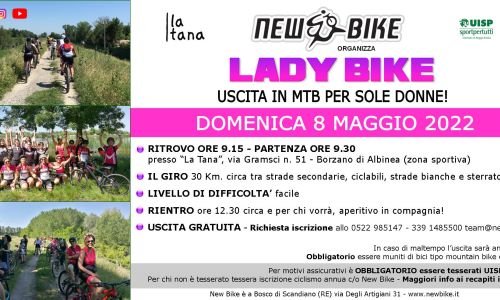 New Bike organizza Lady Bike domenica 8 maggio 2022