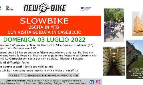 New Bike organizza Slowbike uscita in mtb domenica 3 luglio 2022
