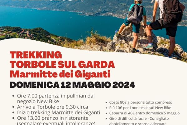 New Bike organizza il Trekking Torbole sul Garda domenica 12 maggio 2024